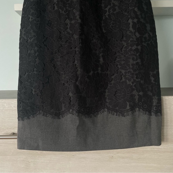NWT Banana Republic Gray and Black Lace Overlay Sleeveless Sheath Dress - Picture 5 of 14
